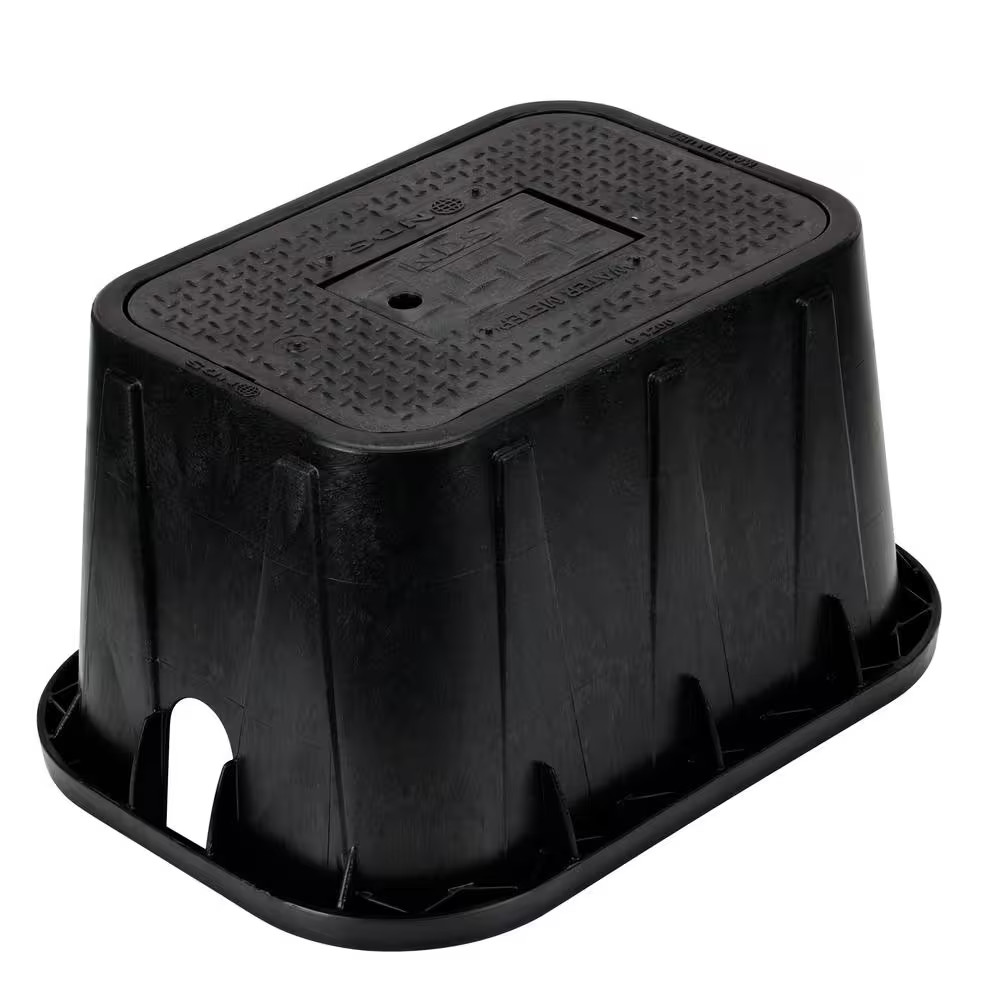 14 In. X 19 In. Rect. Standard Series Meter Box & Drop-In Cover, Black Box, Blac