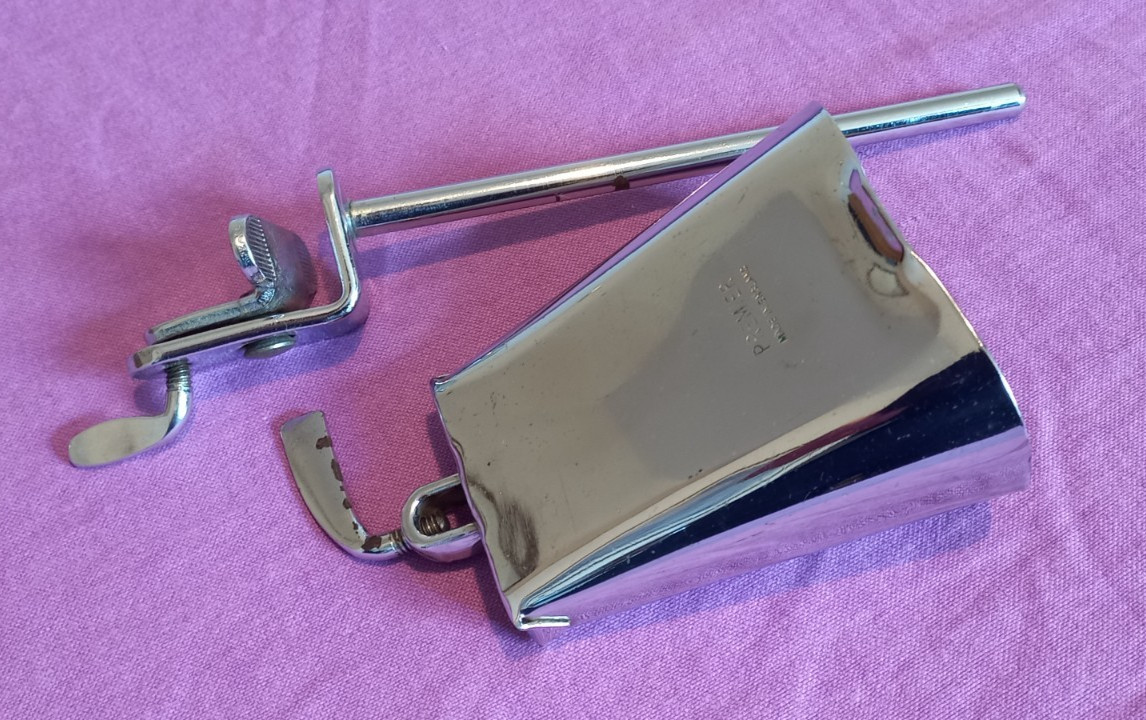 Vintage Premier Chrome Cowbell 60s w/ integral clamp & mount post vg as shown