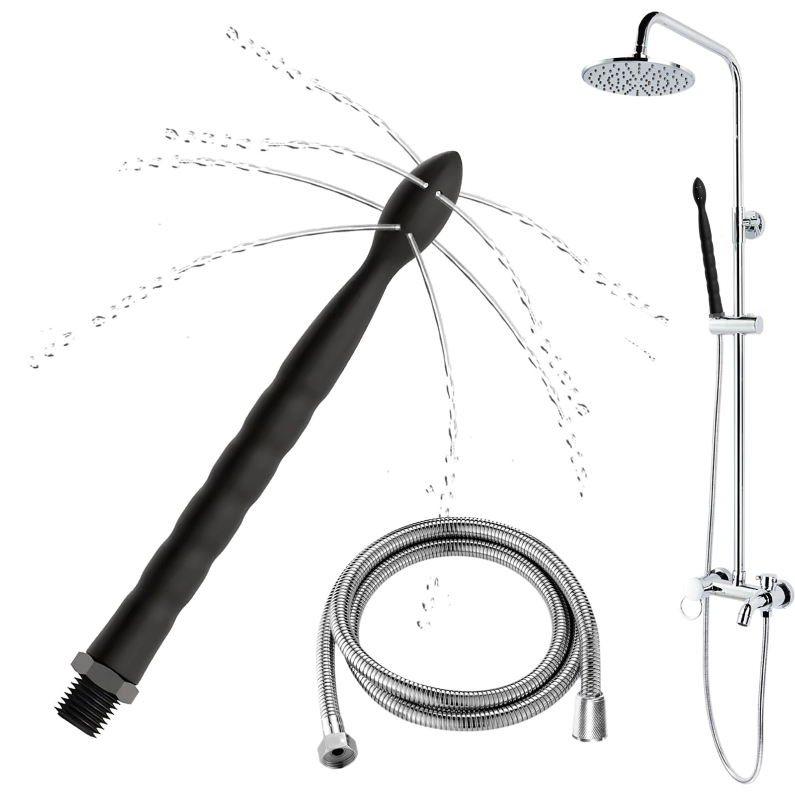 Premium Shower Enema Kit with 59-Inch Hose & 24cm Silicone Nozzle with 8 Hole...