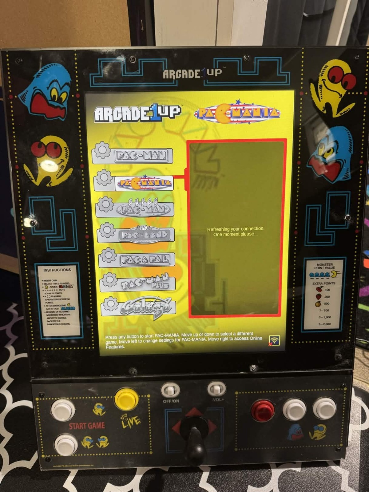 Arcade1Up PAC-MAN Deluxe Arcade encoder SCREEN Control deck pcb panel monitor 1u
