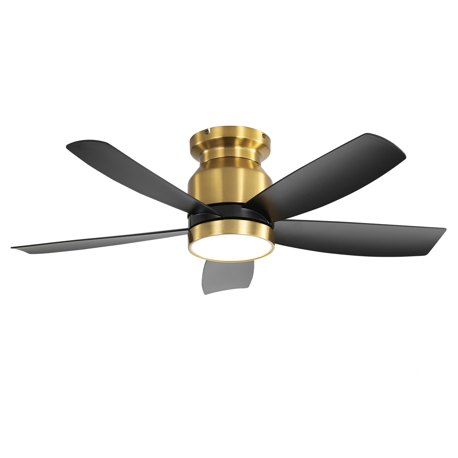 42" Flush Mount Ceiling Fans with LED Light 18W and Remote Control 5 ABS Fan