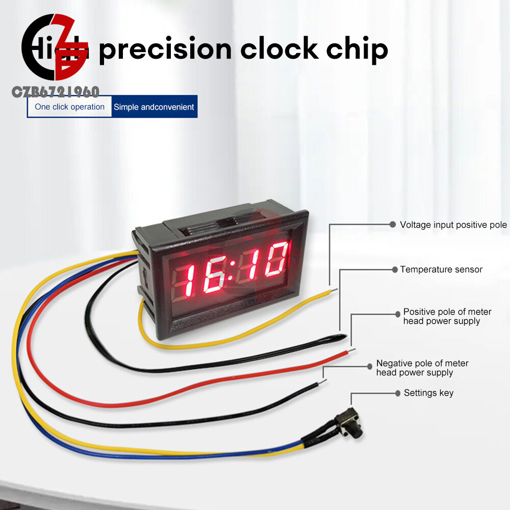 3 in 1 Car Electronic Meter Thermometer Digital Display Voltmeter led car clock
