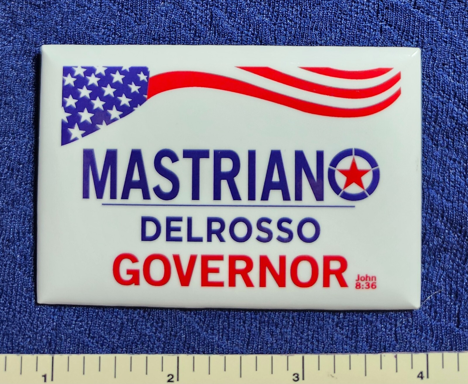 OFFICIAL 2022 MASTRIANO GOVERNOR PENNSYLVANIA DEL ROSSO POLITICAL PINBACK BUTTON
