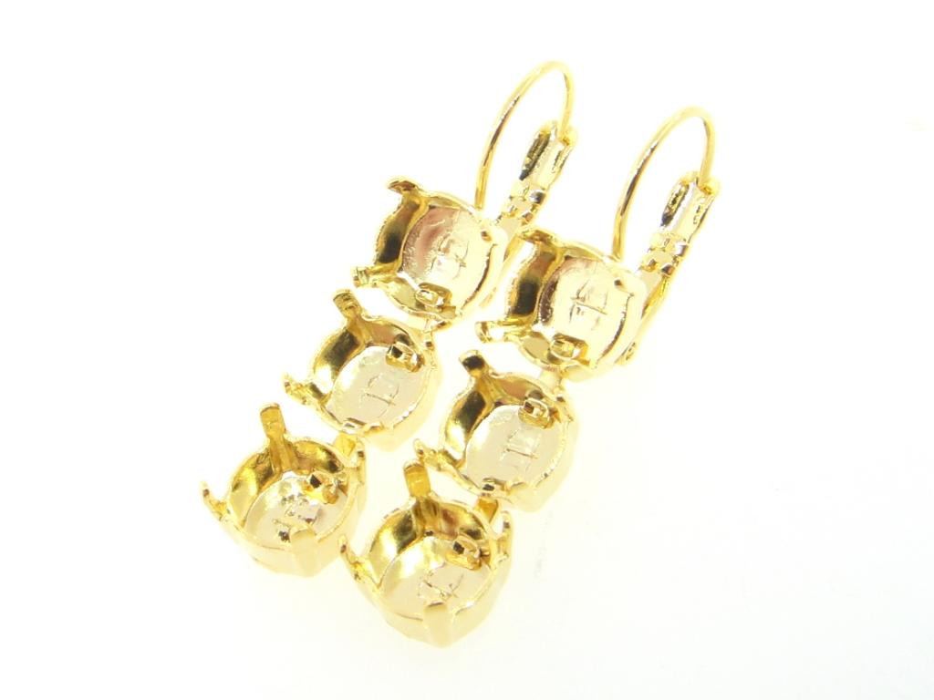 8.5mm | Three Setting Drop DIY Earring Bases | (EE 6)