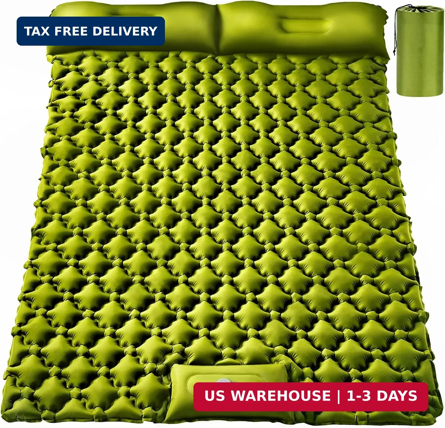 Double Sleeping Pad, Ultralight 4" Extra-Thick Self Inflating Sleeping Mat for 2