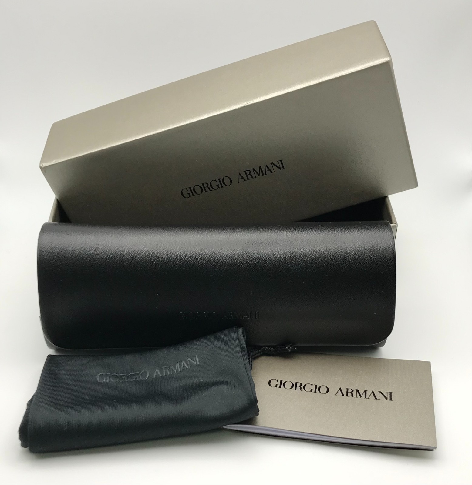 New Authentic Giorgio Armani Black Small Glasses Case