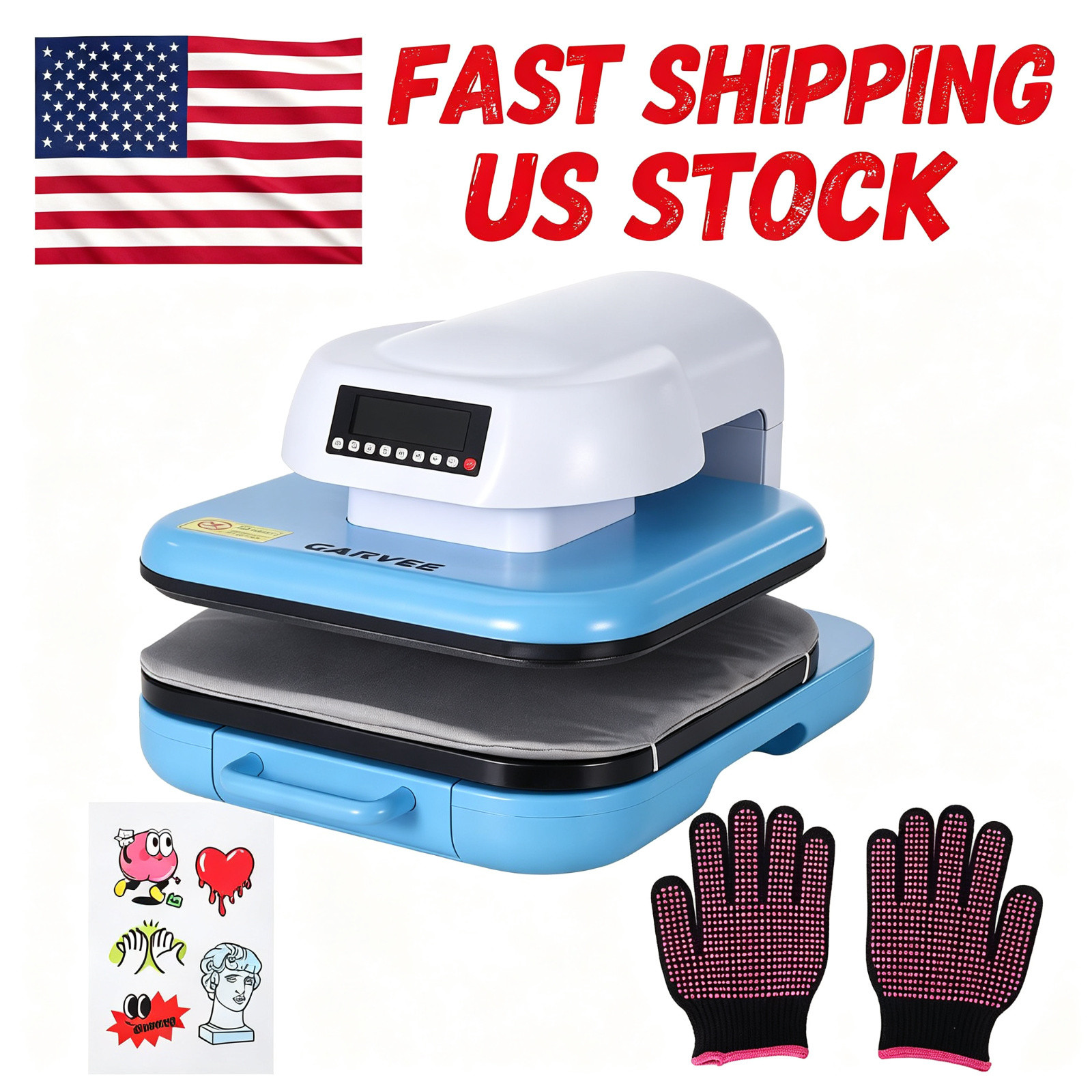 Automatic Heat Press Machine 15x15 Inch Smart Auto Release Adjustable 4 Memory