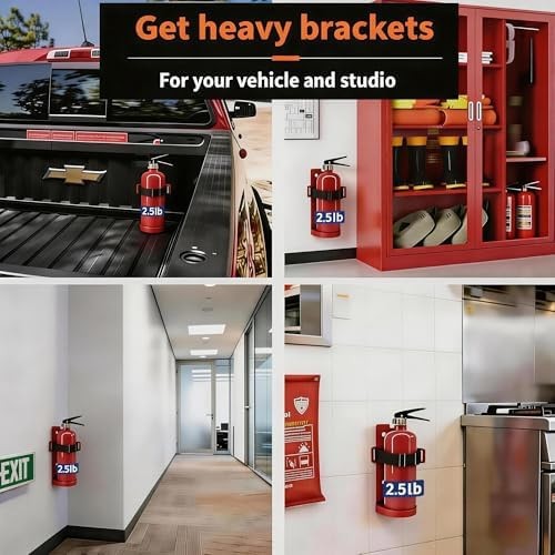 2.5LB Fire Extinguisher Mount, Heavy Duty Quick Release Metal Wall Mount Brac...