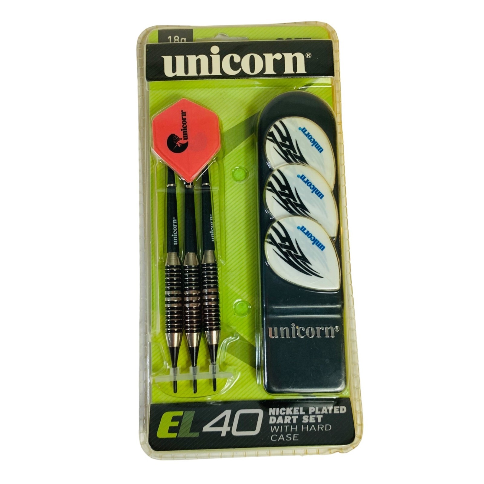 Unicorn Dart Set EL40 18g Soft Tip Nickel Plated Hard Case League Recreational