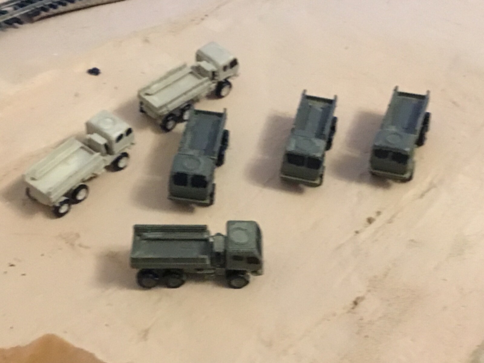 N Scale modern Military Army modern  6 wheel LMTV Open trucks 6 pack unpainted