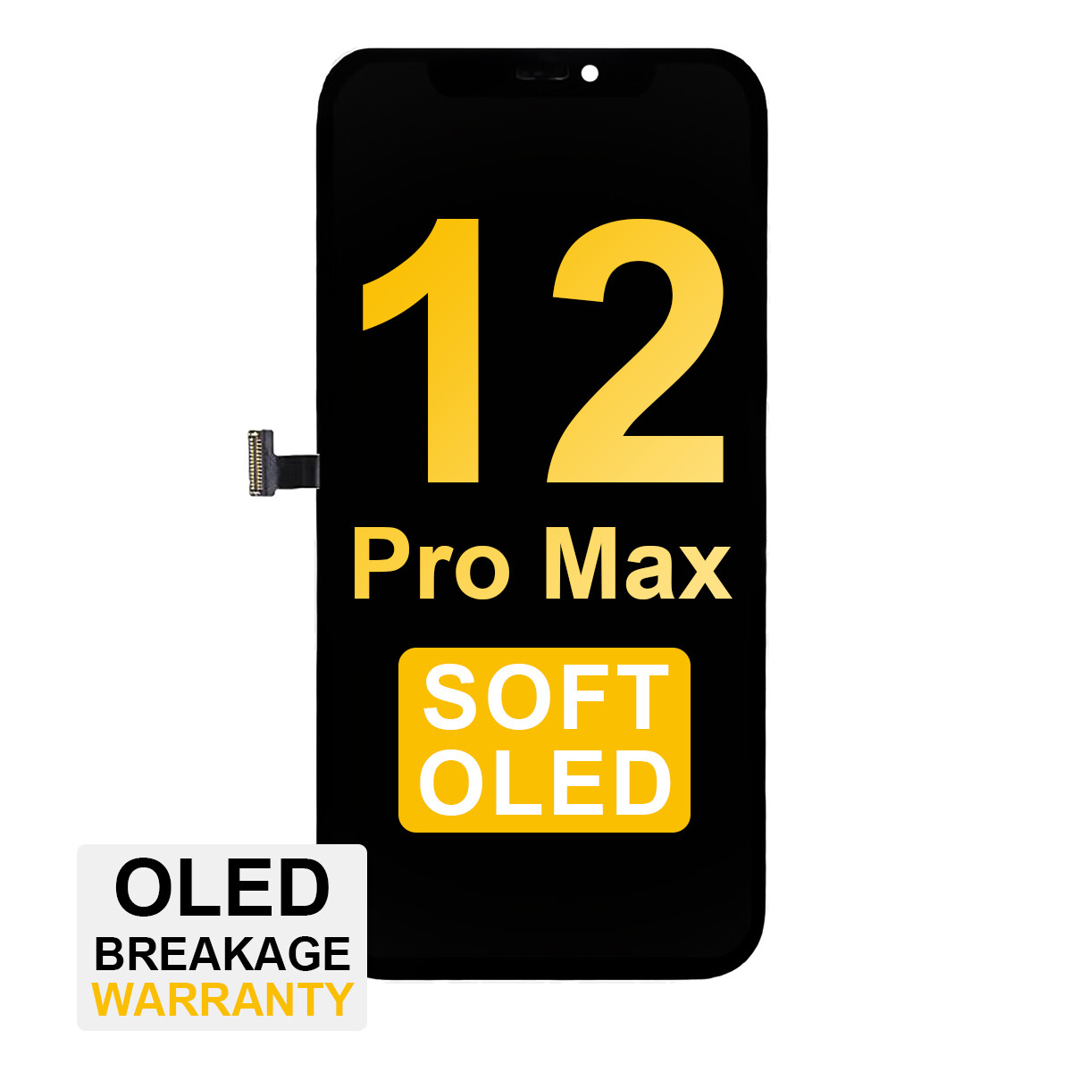 Soft OLED Screen for iPhone 12 Pro Max with Tool Kit and Tempered Glass