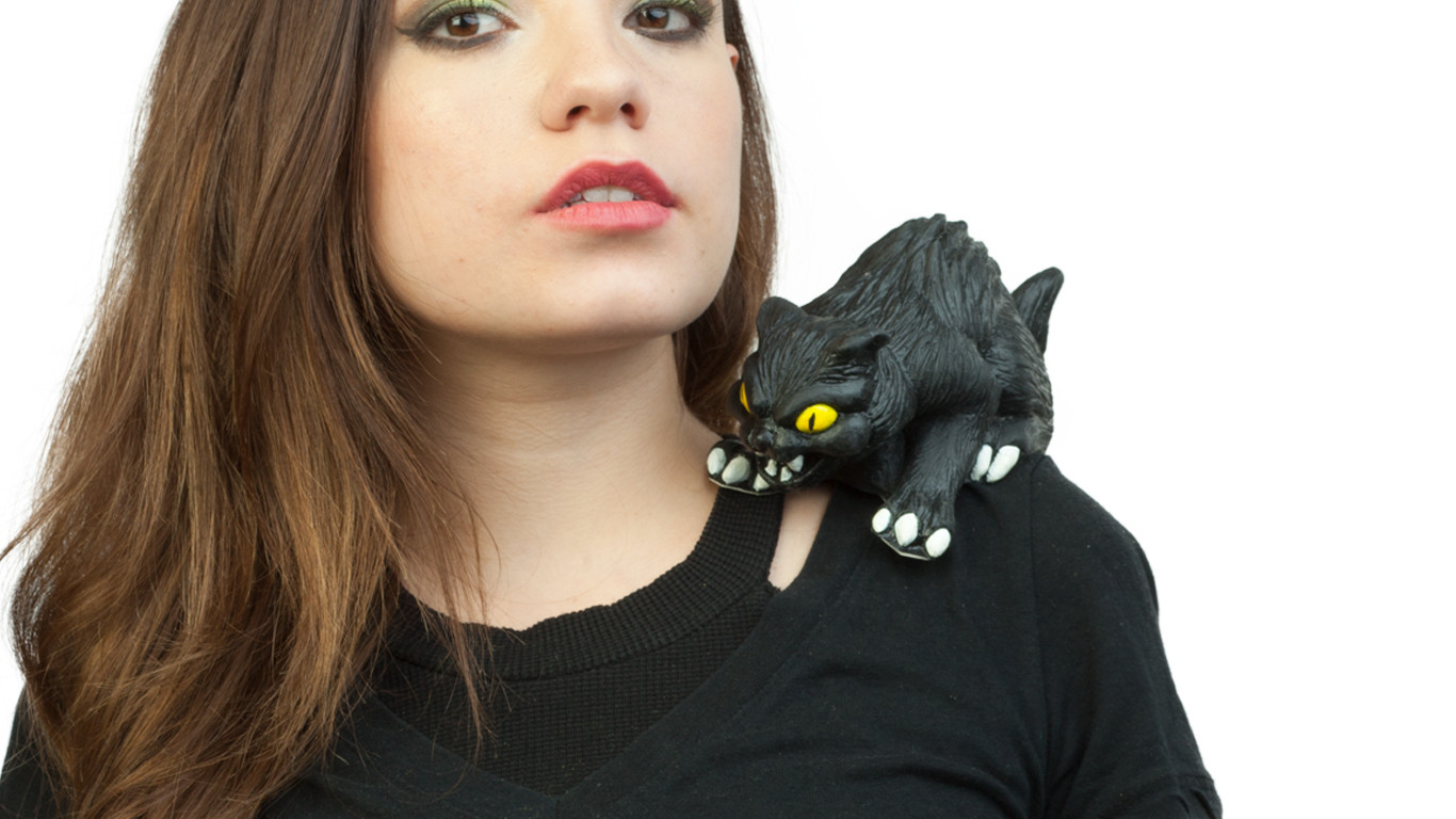 Ghoulish Productions Shoulder Pet Black Cat Halloween Costume Cosplay
