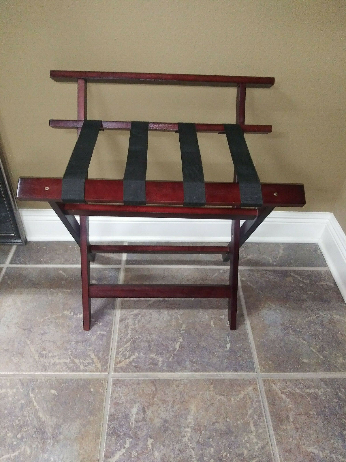 LOT OF 4 Wood Luggage Bag Rack Shelf Folding Sturdy Home Suitcase Room Hotel NEW