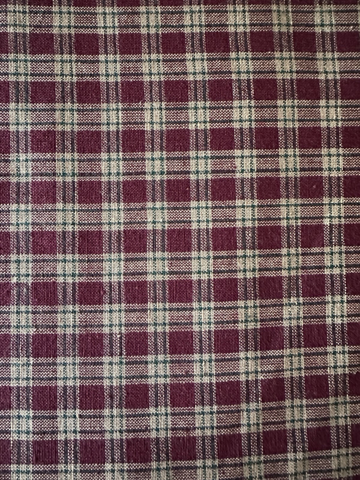 Red HOMESPUN Cotton Fabric Plaid BY THE YARD