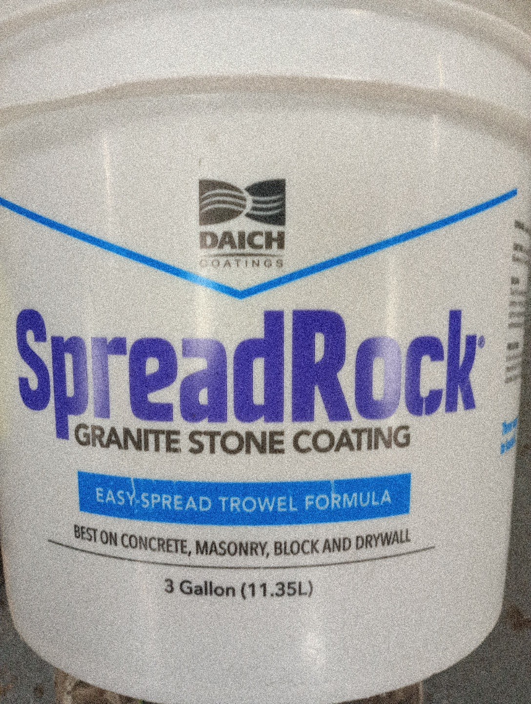 3 Gallon Spread Rock, Granite Rock Coating, SPR-ICE GRAY,