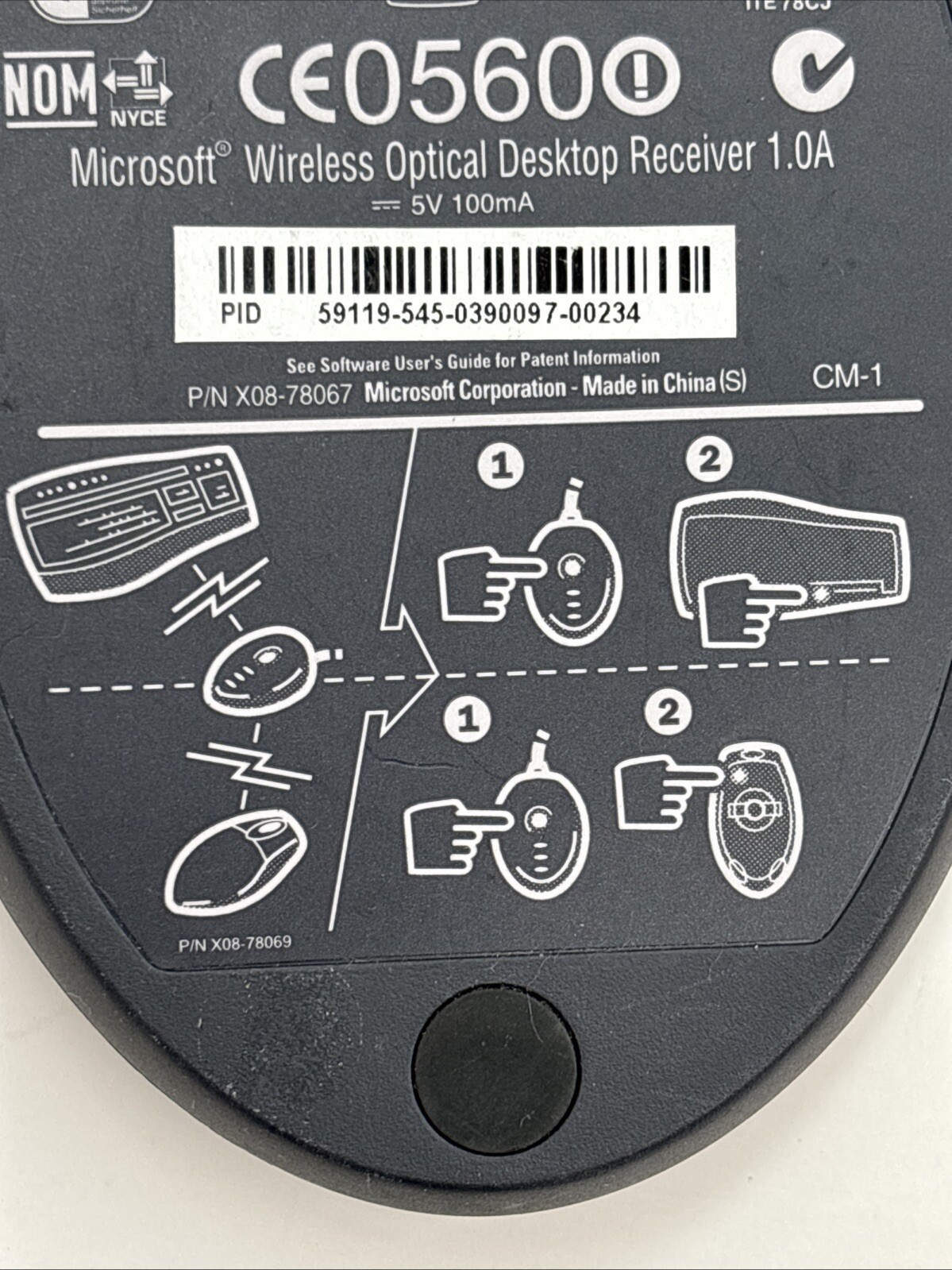 Microsoft Wired Optical Desktop Receiver 1.0A X08-78067 Wired USB Black Oem