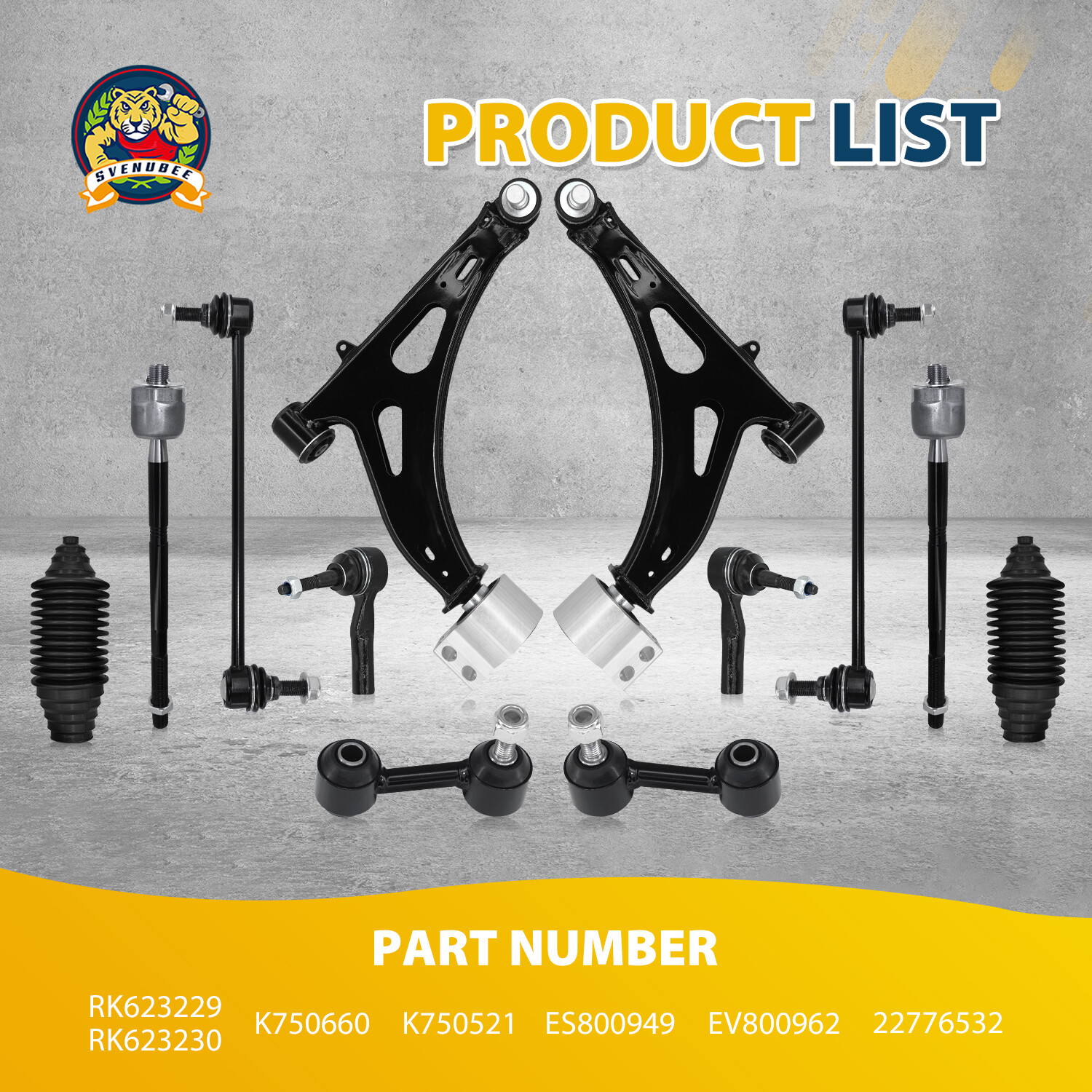 12Pc Front Lower Control Arm Steering Suspension Kit Ball Joint For 14-19 Impala