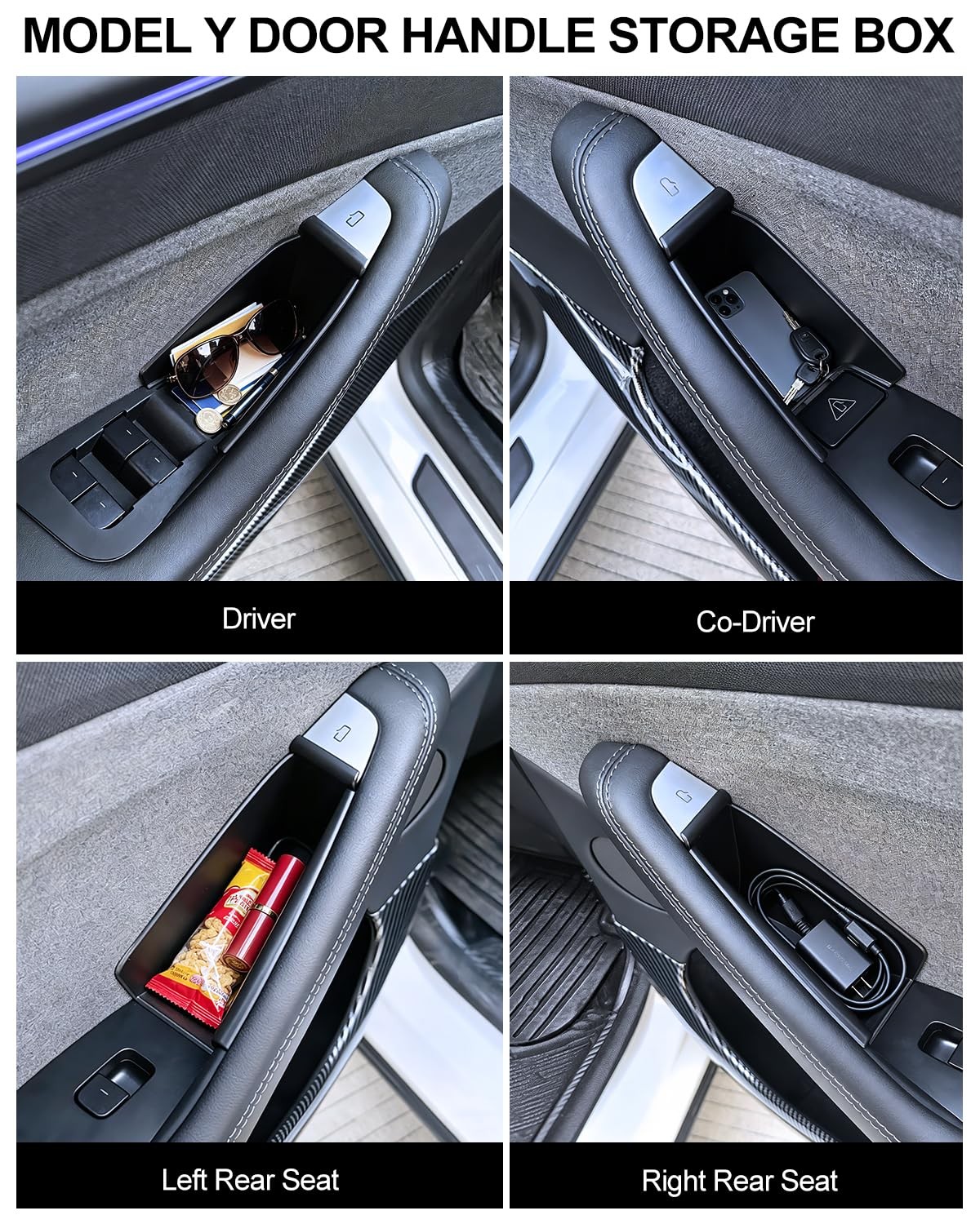 for Tesla Door Handle Storage Model Y Refreshed Juniper 2025 2026 Container M...