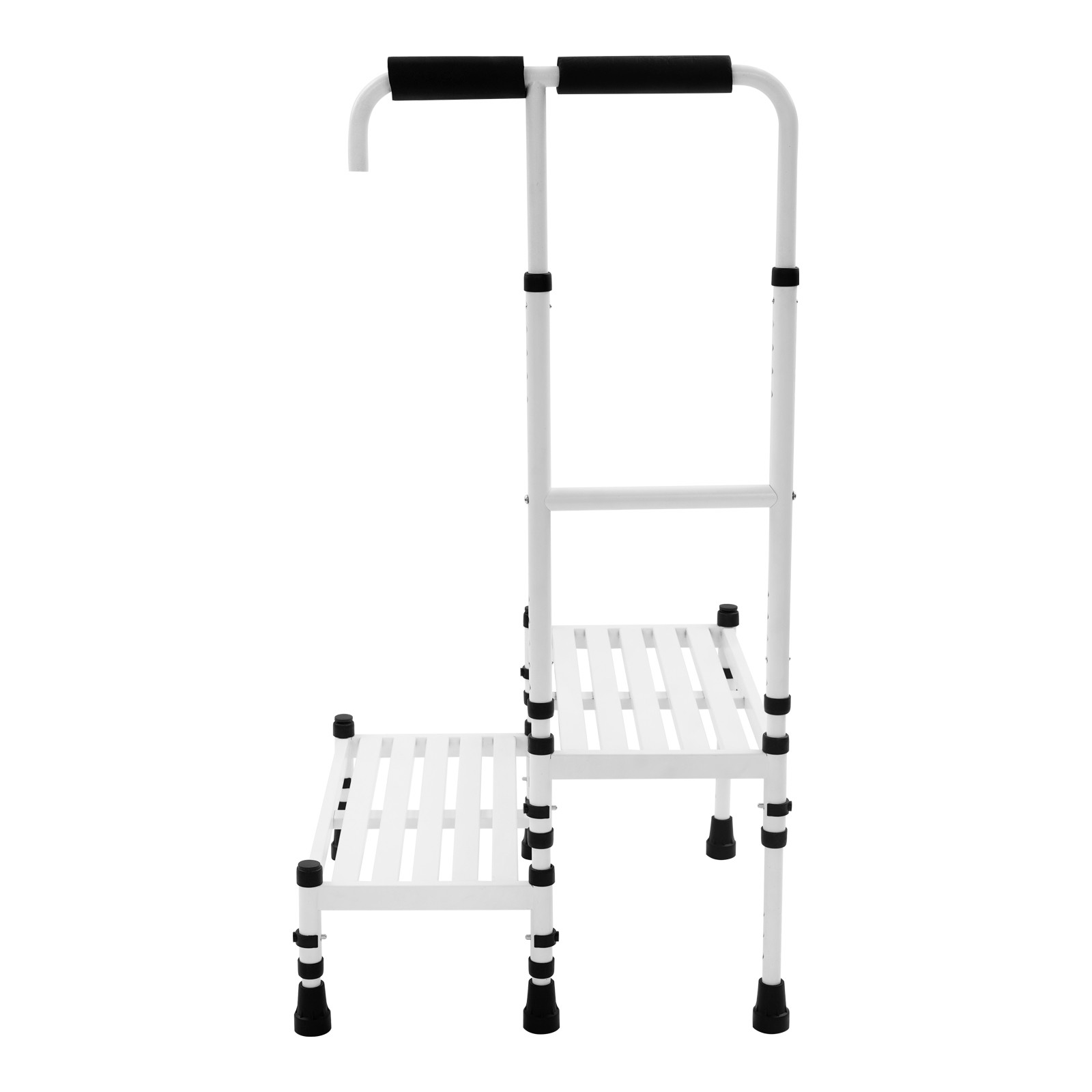 Step Stool with Handle, Adult Ramp with Handrail, Metal Stepping Stool,2 Steps