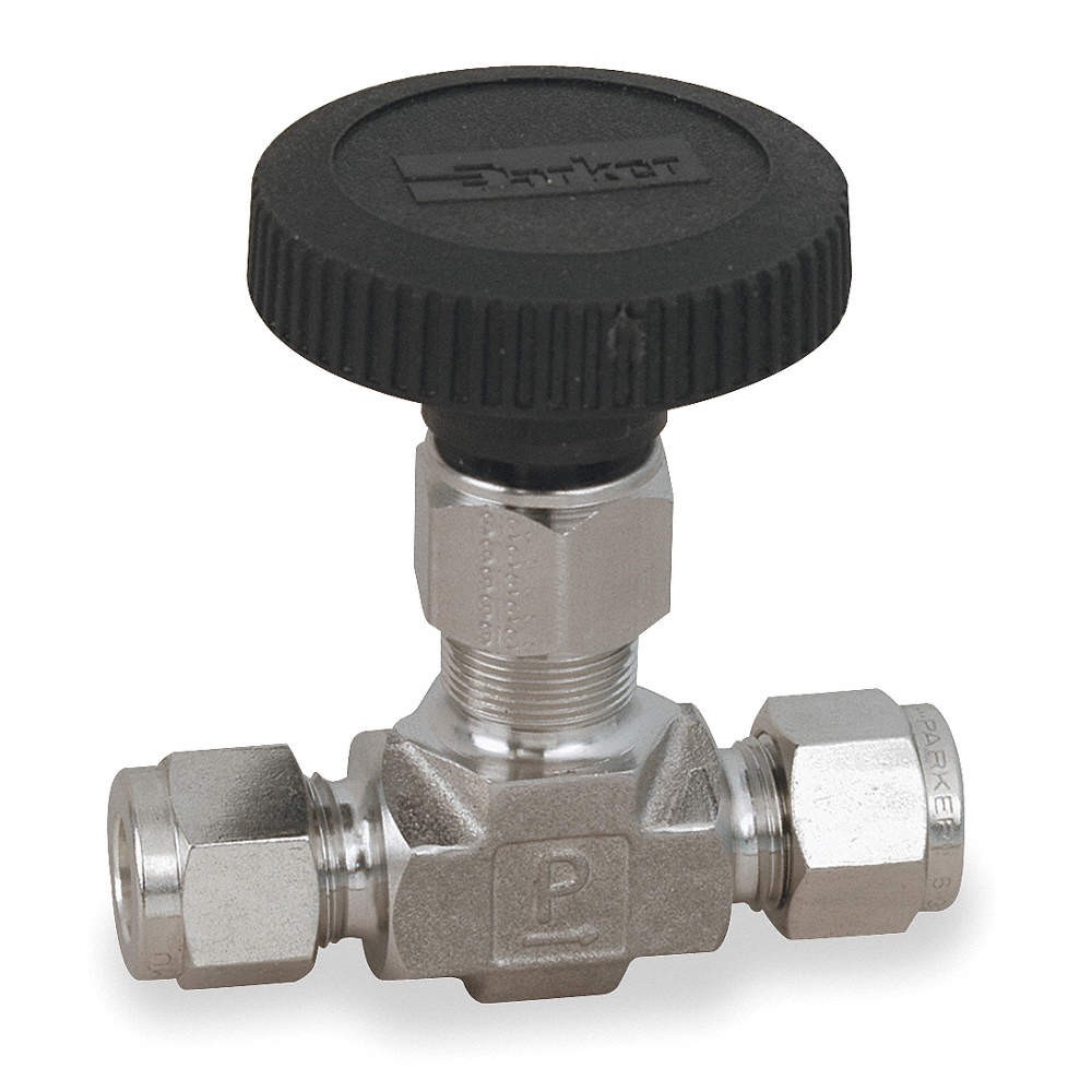 PARKER 6A-V6LR-SS Needle Valve,Straight,316 SS,3/8 In. 1RAZ7