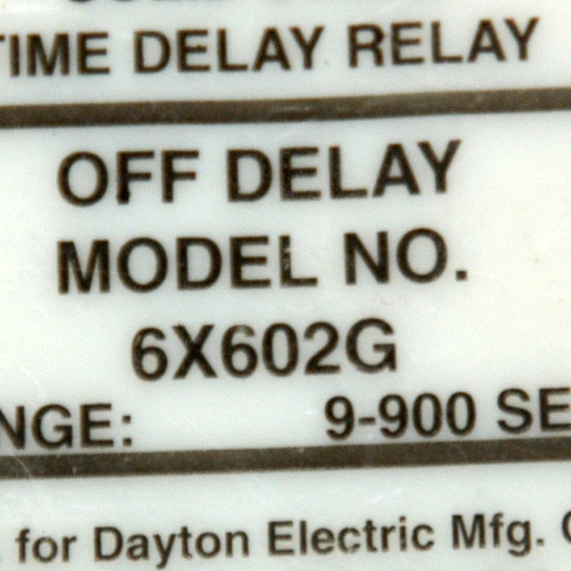 Dayton Electric 6X602G Solid State Time Delay Relay, 9-900 sec. Range