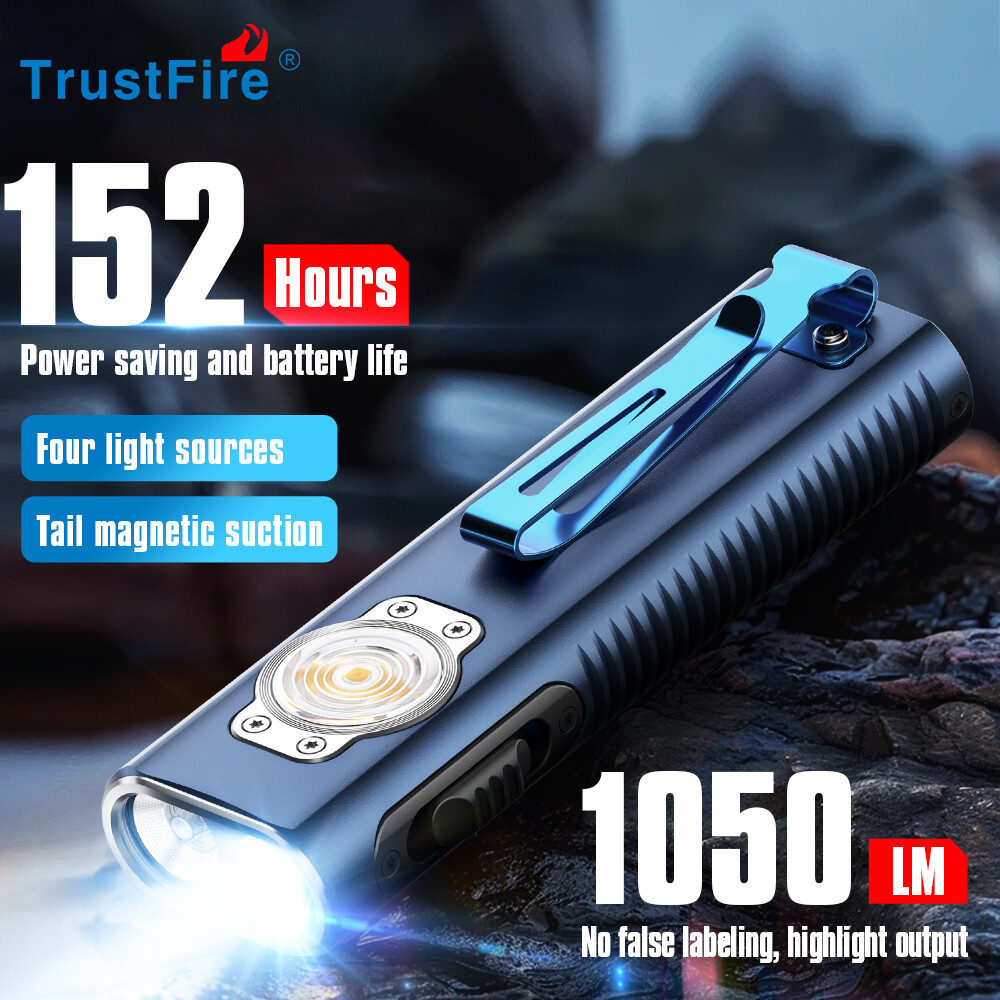Trustfire MINIX3 EDC LED Flashlight 1050LM Magnetic +Red/ UV Light Green Laser s