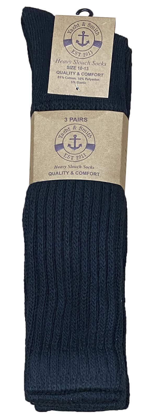 Yacht & Smith 12 Pairs Men's Cotton Extra Heavy Slouch Socks, Boot Sock