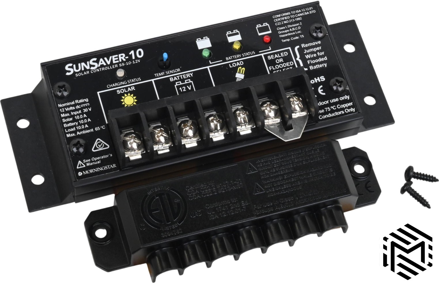 Morningstar SunSaver SS-10-12V Solar Charge Controller - 12V - 10A - PWM