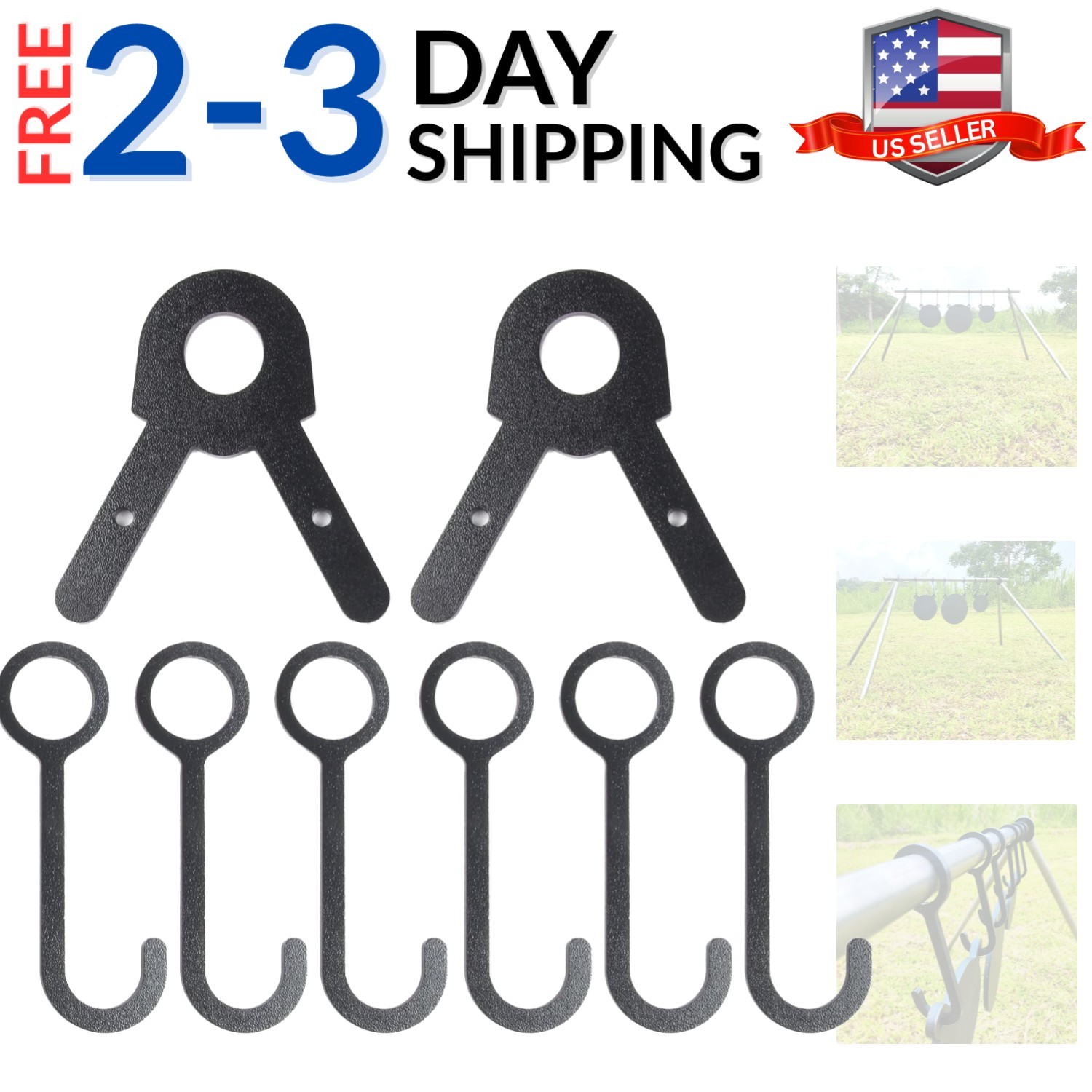 Steel Target Hanger, AR500 Steel Target Stand Kit & Hooks for 1 Inch EMT Conduit