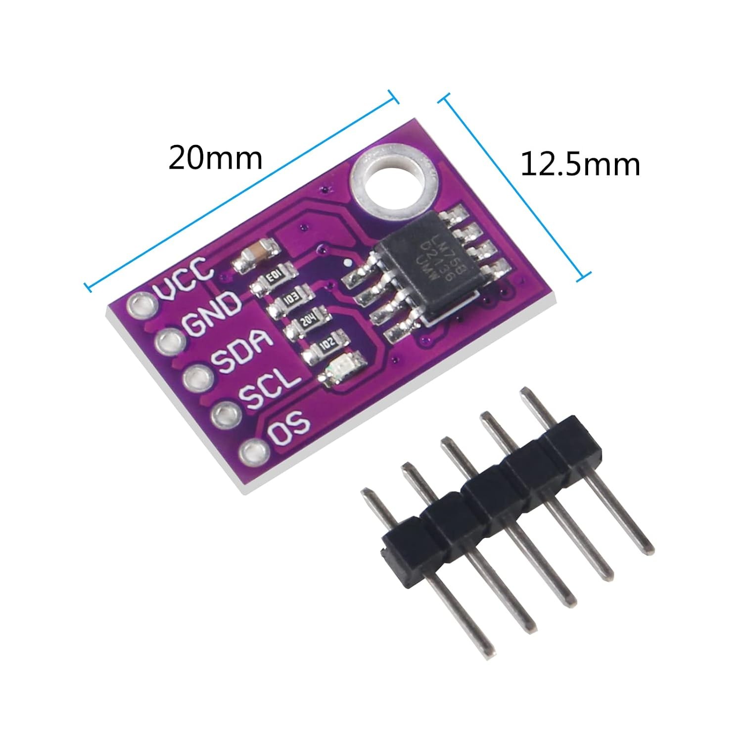 5PCS High Speed LM75 LM75A I2C IIC High Precision Temperature Sensor Module