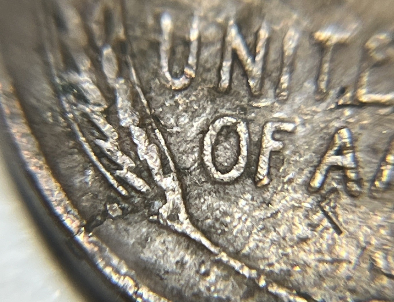 1945 S Wheat Penny Errors Major Strike Through Both Sides
