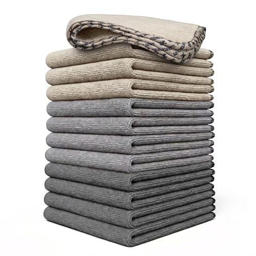 AllSwipe Multi-Purpose Microfiber Towels for Cars, Microfiber Cleaning 12 Pack