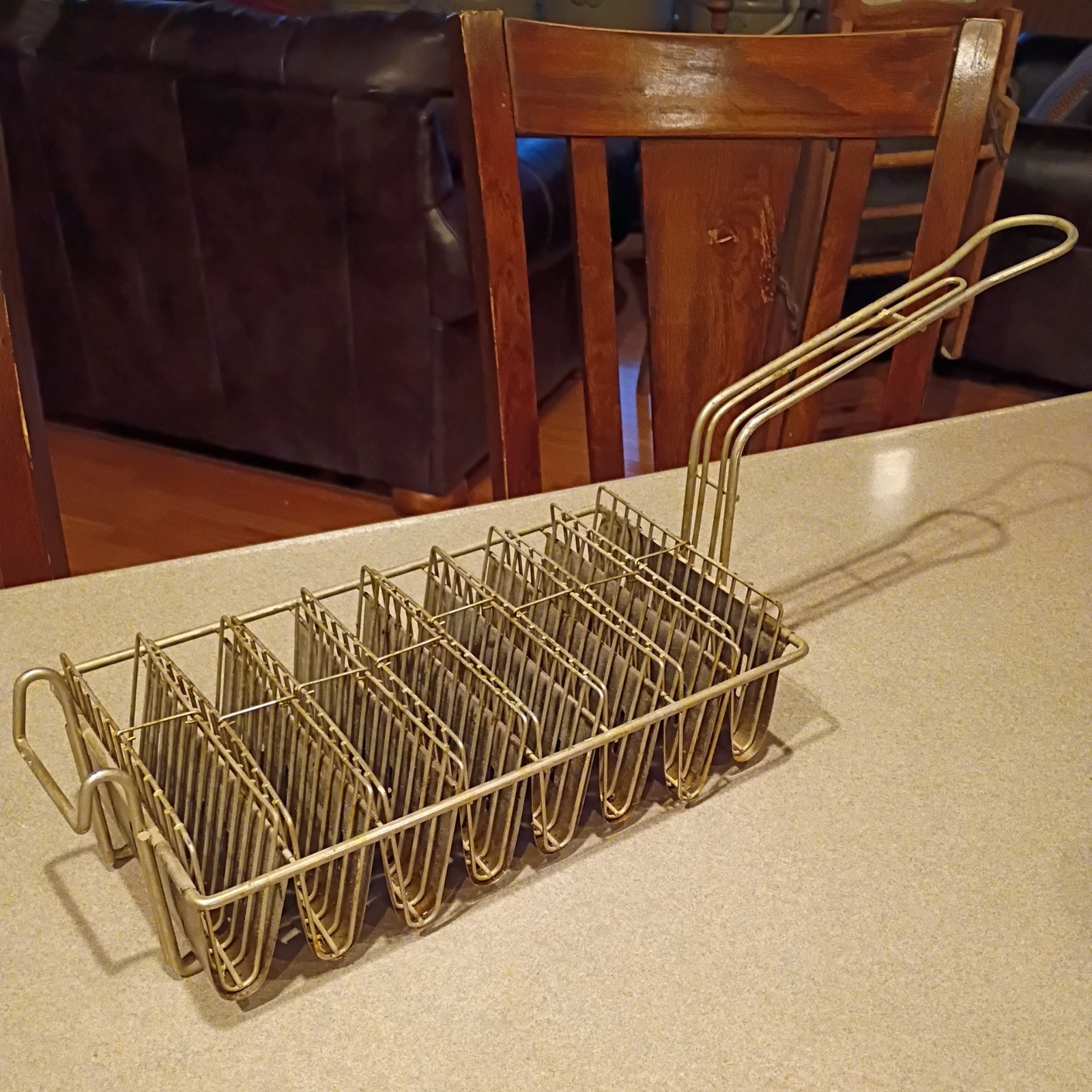Stainless Heavy Duty Restaurant Grade Taco Fryer Basket Used