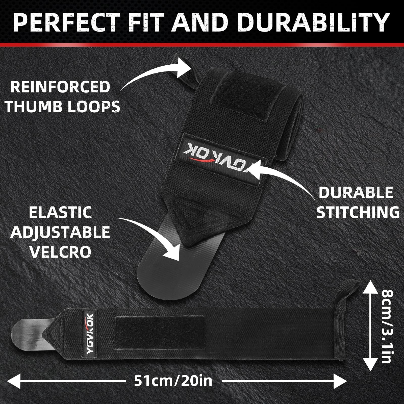 Wrist Wraps, Wrist Straps for Weightlifting with Thumb Loops, Adjustable, Gym...
