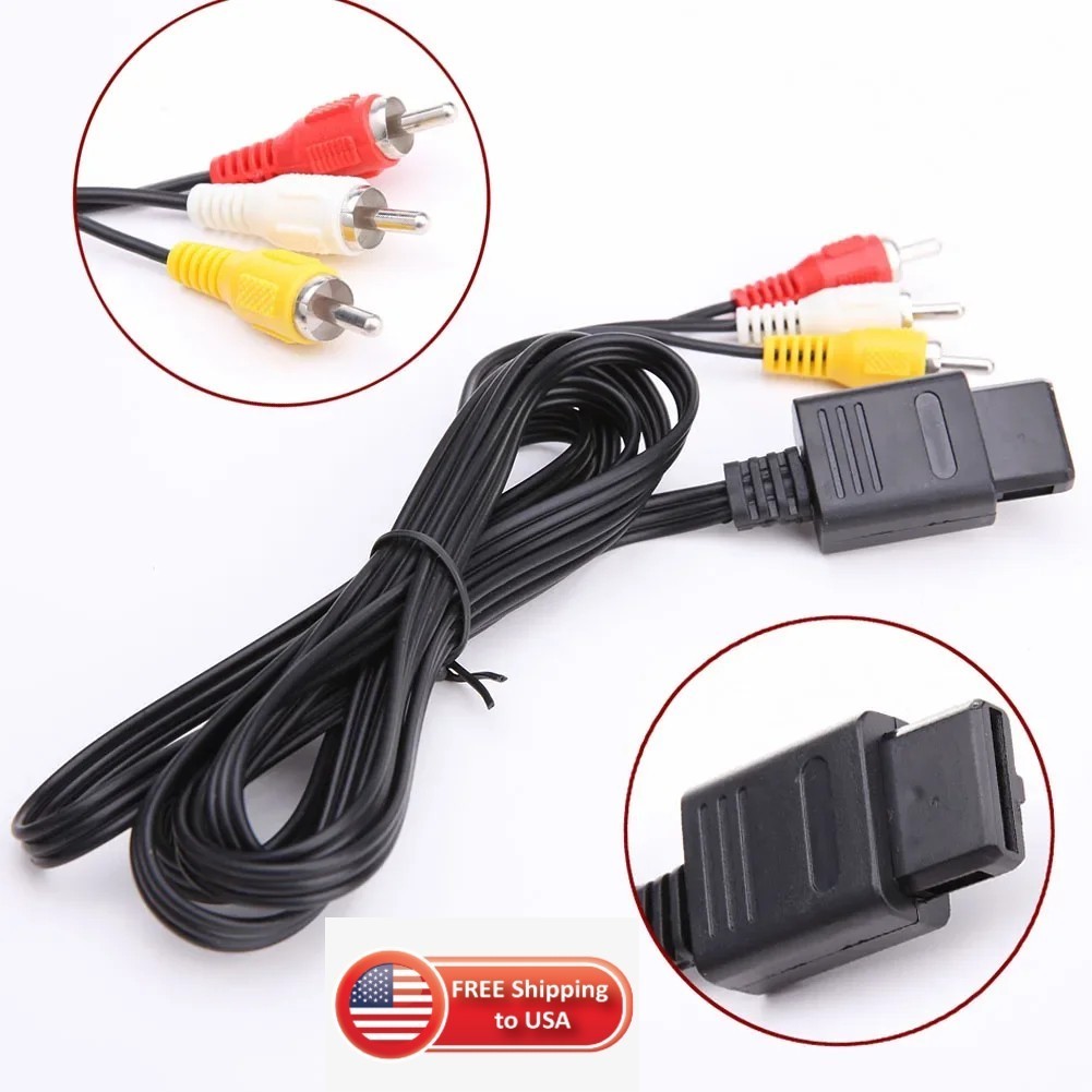 AV TV Audio Video Stereo Cable Cord For Nintendo 64 N64 SNES Gamecube 6FT