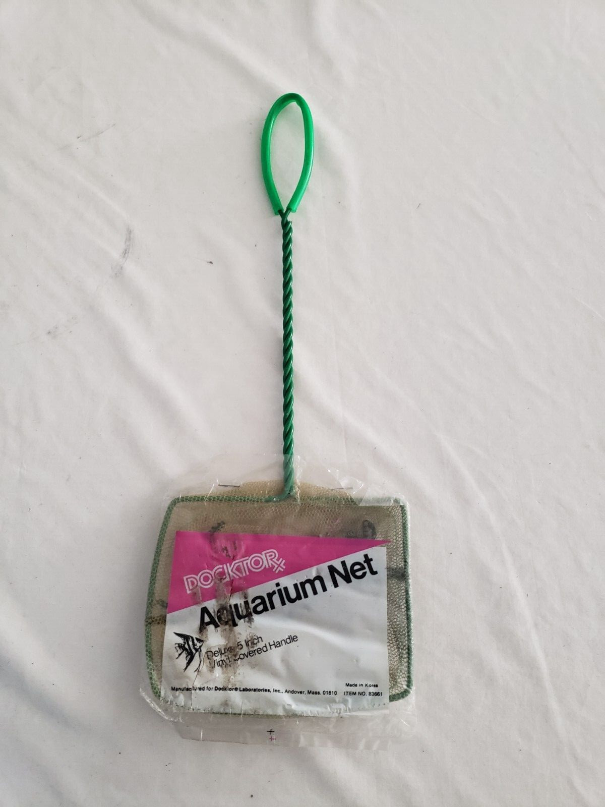5" NET Aquarium Fish Net 10" HANDLE docktor vinyl covered handle
