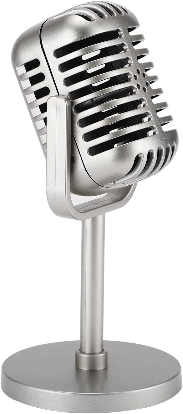 Classic Retro Style Microphone Prop, Fake Vintage Microphone Prop Model