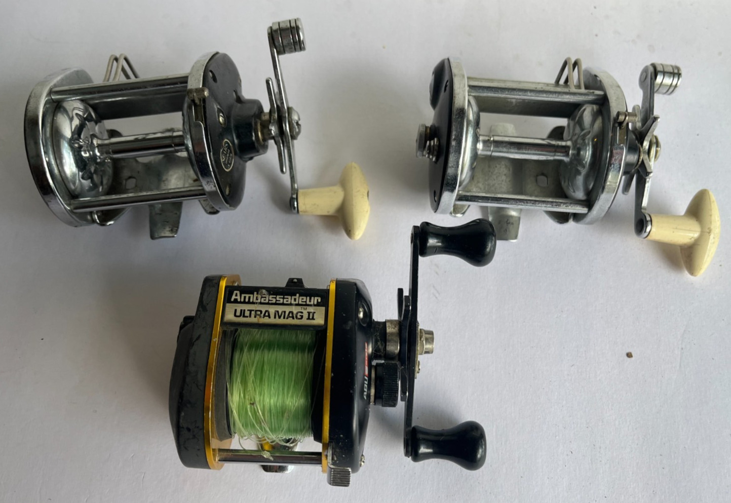 Lot of 3 Vintage Fishing Reels: Abu Garcia & 2 Sears Level Wind