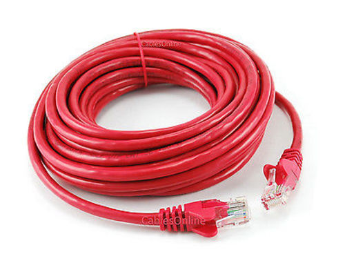 5-PACK 25ft CAT5e Network UTP Ethernet RJ45 Full 8-Wire Patch Cable, Red