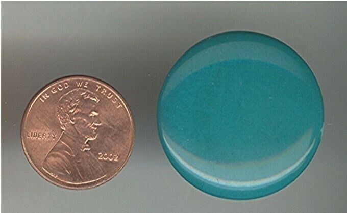 24 PIECES VINTAGE SEA GREEN ACRYLIC 28mm. ROUND SMOOTH CABOCHONS Z182