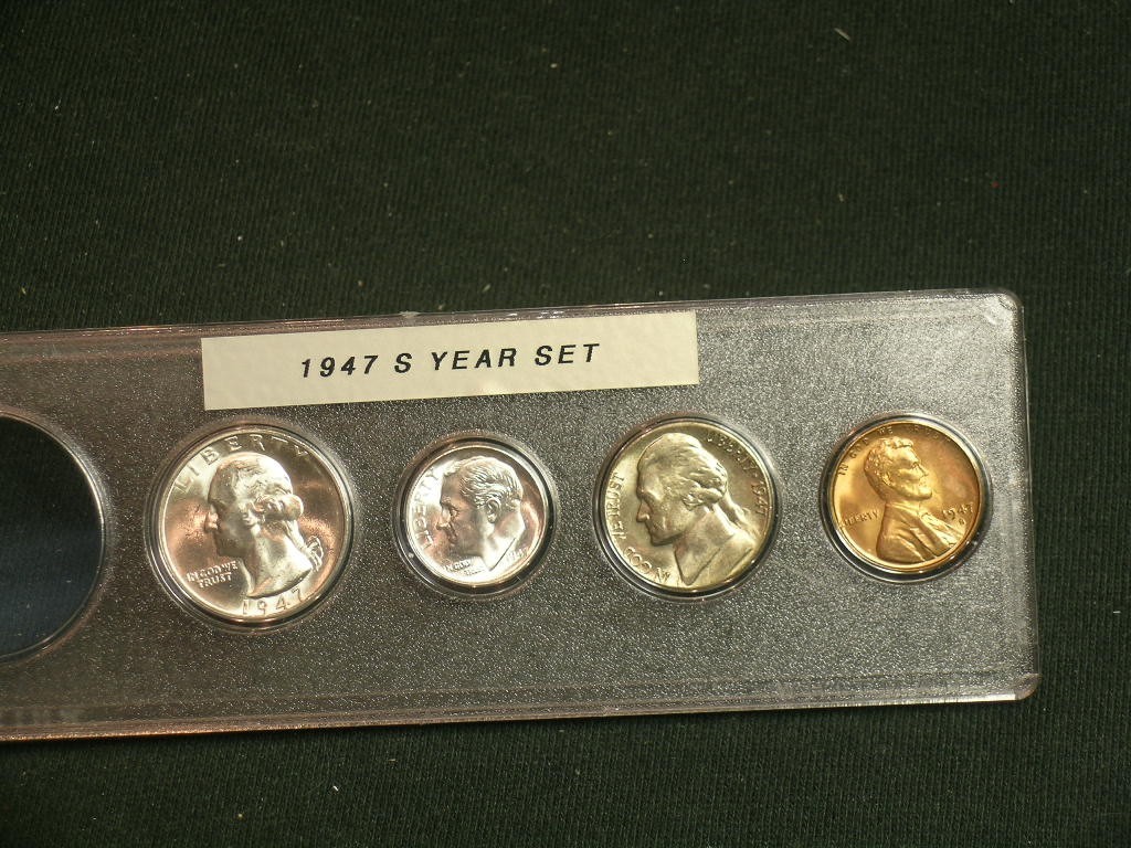 1947-S Very Choice  BU San Francisco 4-Coin  Mint Year Set       47S1