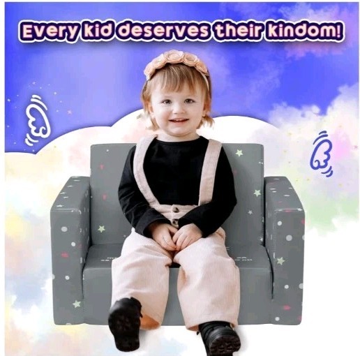 ALIMORDEN 2-in-1 Flip Out Comfy Toddler Couch, Lovely Kids Chair Convertible...