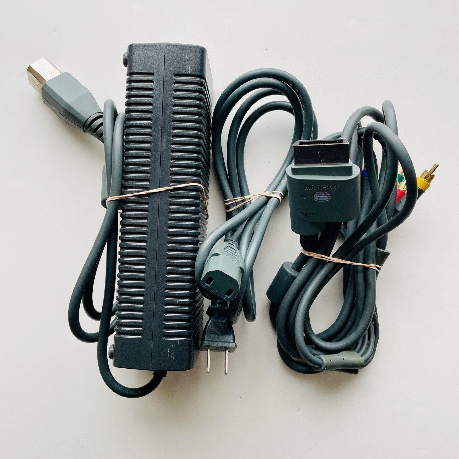 OEM Microsoft DPSN-186EB A Ac Power Supply For Xbox 360 w/ HD Av Cables Tested