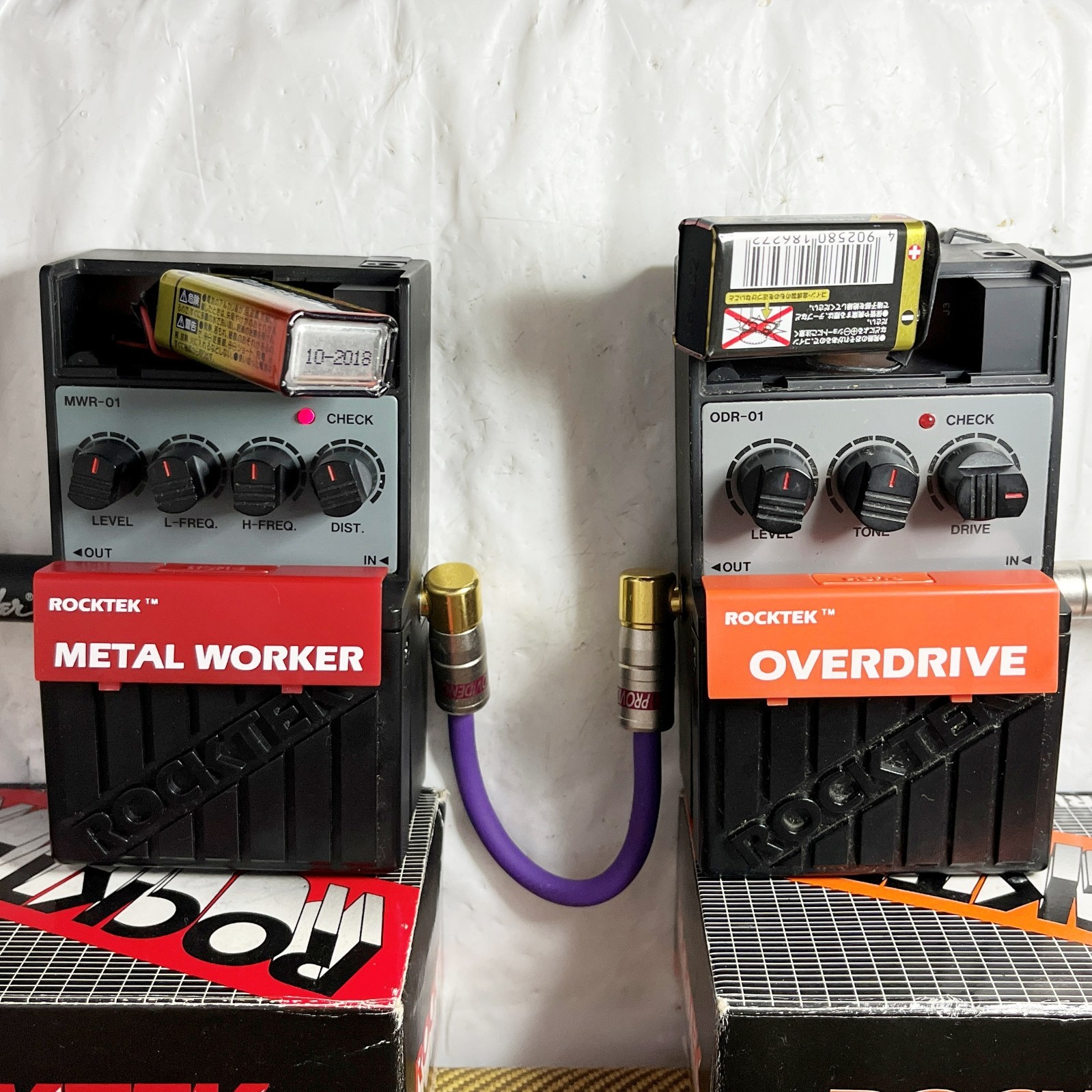 ROCKTEK ODR-01 OVERDRIVE & MWR-01 METAL WORKER W/Box Guitar Pedal From Japan