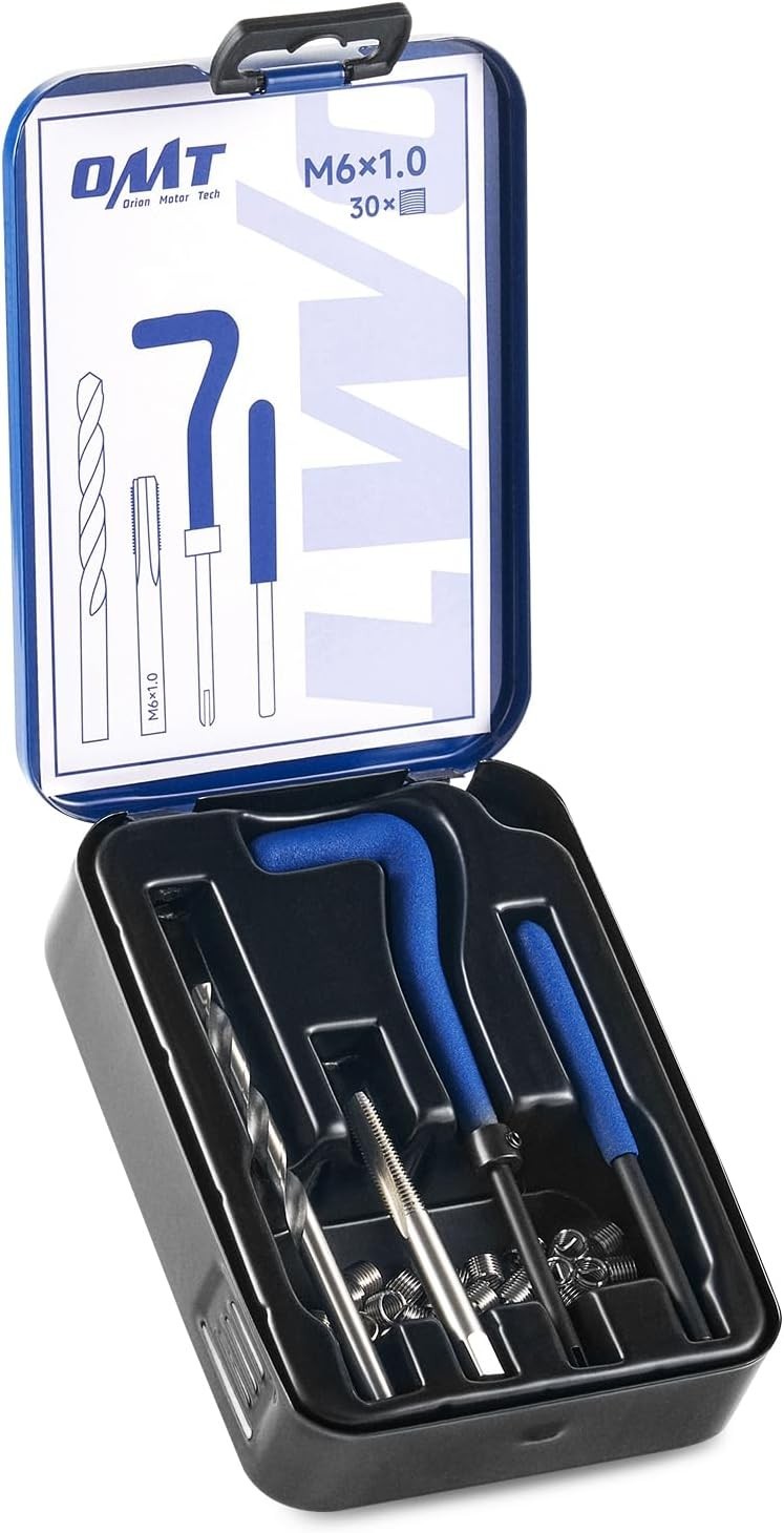 Helicoil Thread Repair Kit M6x1.0 with Drill Bit & 30 Inserts for Rethreading