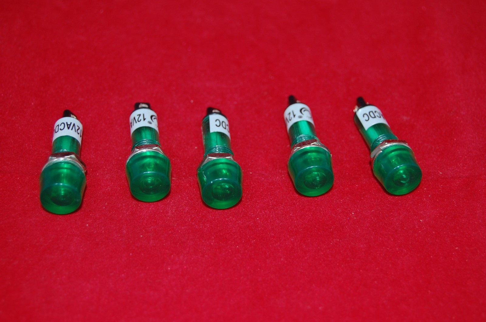 5Pcs 24V AC/DC 10mm Green Panel Mounting plug in incandescent Pilot Lights ADP10