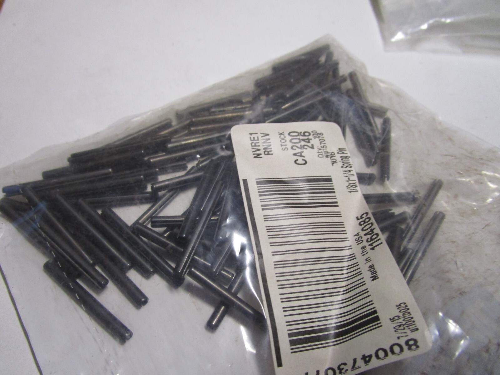1/8" x 1-1/4" Plain Finish Steel Slotted Spring Pin QTY 100
