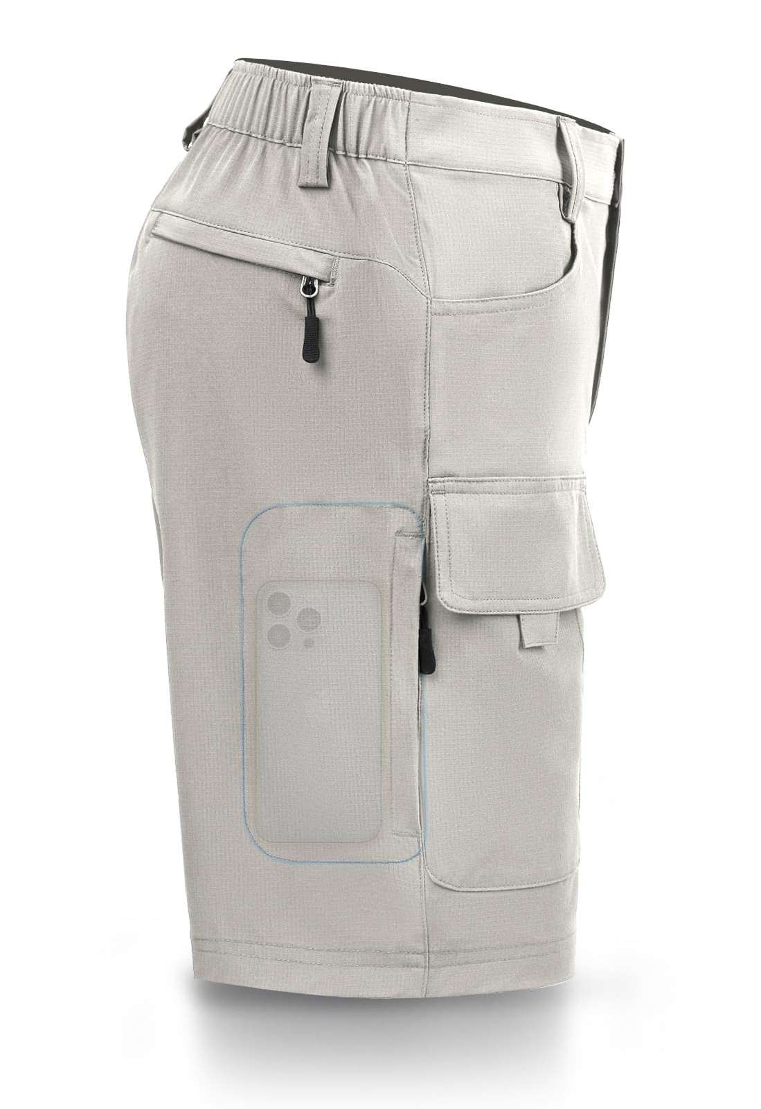 Hiauspor Men's Hiking Cargo Shorts Big and Tall 10" Quick Dry Lightweight Waterp