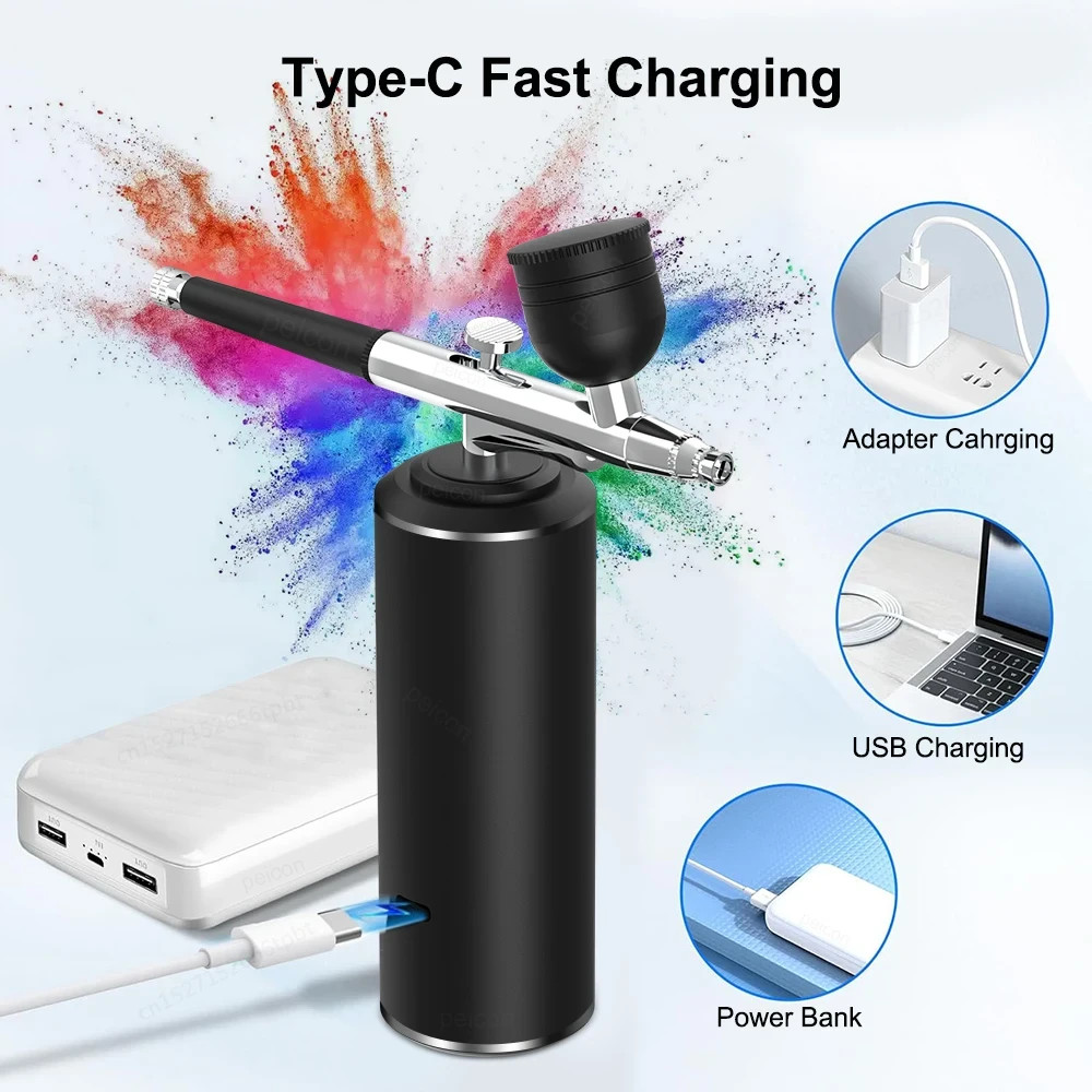 Portable Mini Compressor Airbrush Gun Spray Paint Artigia