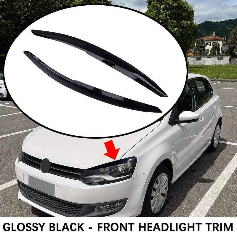 Fit For VW 2010 2011 2012 2013 2014 2015 2016 2017 2Pcs Polo Mk5 6R Headlamp Eye